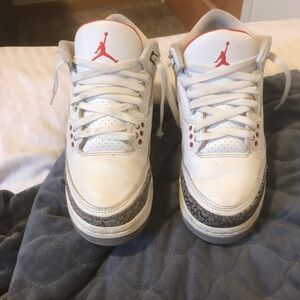 Jordan 3’s, size 6Y, white, black and white